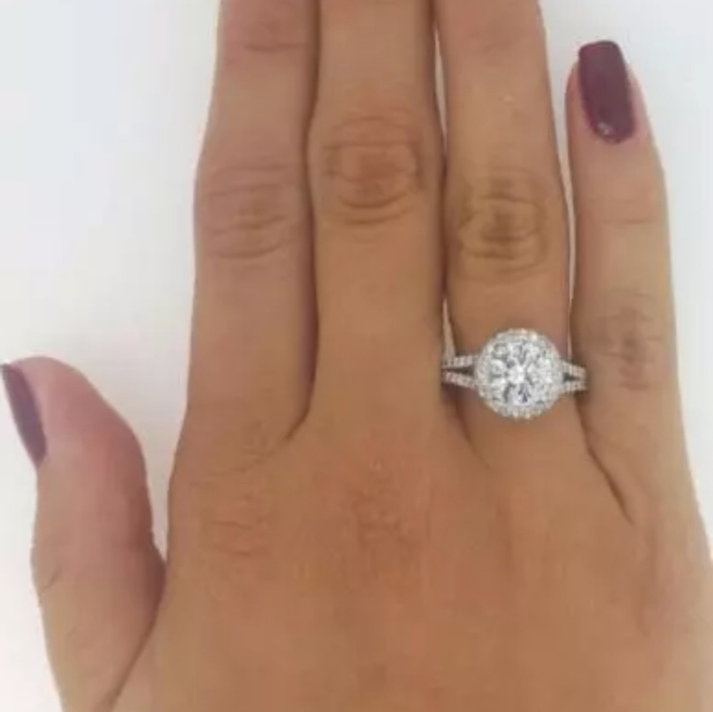 Size 6 Split Shank Double Halo Ring - image 1